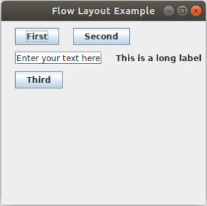 flowlayout space between components flowlayout space between components